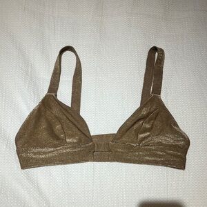 Shimmery Gold Bikini Top - Women Swim